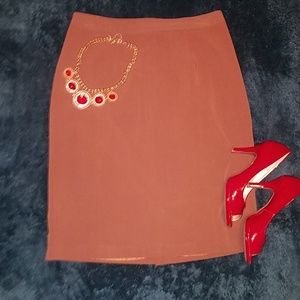 CHADWICKS Taupe skirt w/ split
